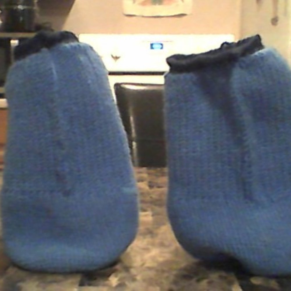 crocheted boot slippers